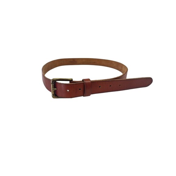 Men’s Genuine Full Grain Leather Belt Brown Brass Buckle Size 38 – Belts.com - Picture 1 of 9